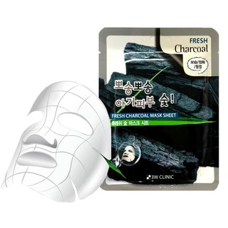 🍀 Combo 10 🍀 Mặt Nạ Dưỡng Da 🍀 Than Hoạt Tính 🍀 3w Clinic Charcoal Fresh Mask Sheet 10 x 23ml 🍀