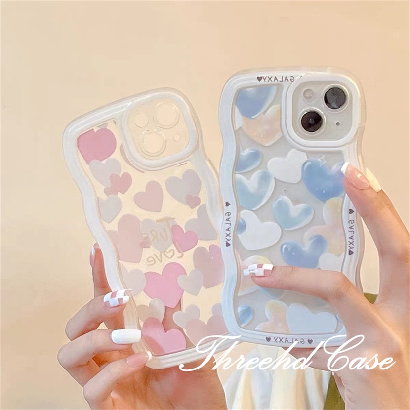 Ốp Điện Thoại Họa Tiết Trái Tim Gợn Sóng Cho iPhone 14 13 12 11 Pro Max SE2020 X XR Xs Max 7 8 6 6s Plus