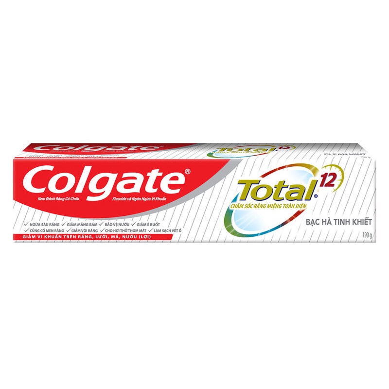 Kem đánh răng Colgate Total Bạc Hà Sạch hiệu quả giảm chảy máu nướu 190g