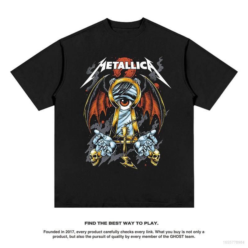 Áo Thun Tay Ngắn Cổ Tròn In Hình Ellen Metallica Thời Trang Vintage