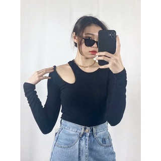 [CÓ SẴN] Áo ôm tay dài khoét vai