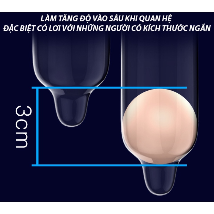 Hộp 10 Bao Cao Su OLO Bead Enterring, Siêu Mỏng, Nhiều Gel Bôi Trơn, Tăng Thời Gian + 1 Viên Silicon Tăng Chiều Dài 3cm