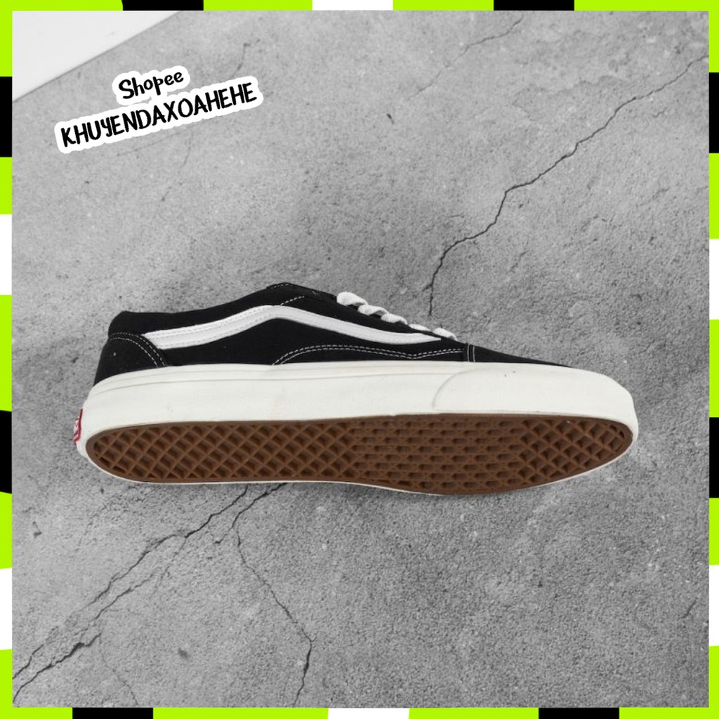 Giày V VAULT OLD SKOOL LX (SUEDE/CANVAS) BLACK, giày thể thao nam nữ đen mũi và gót da lộn