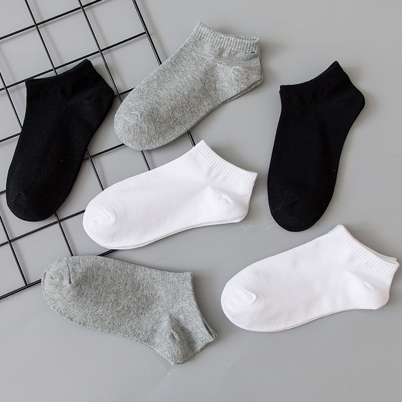 QIAOYILUO Vớ cotton thấm mồ hôi thoải mái màu đen / xám / trắng