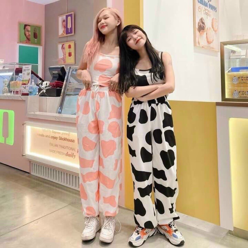 Bộ bò sữa áo 2 dây quần dài