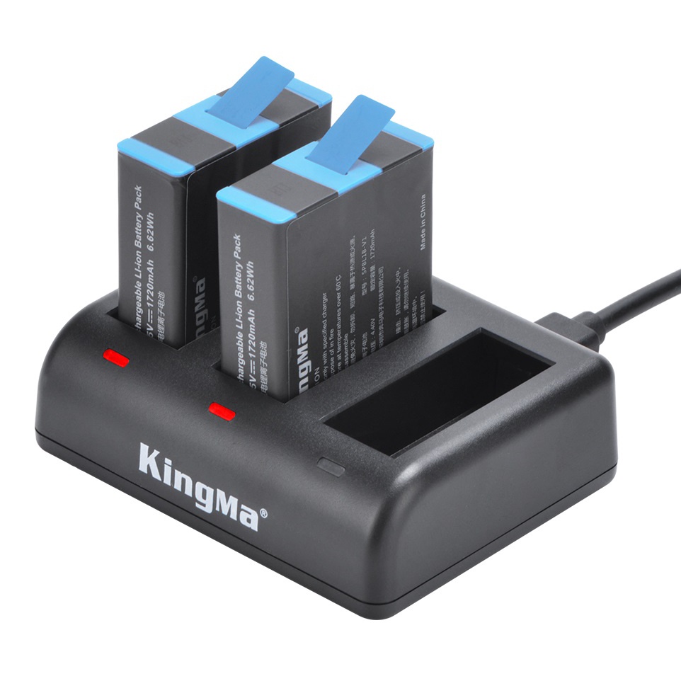 Bộ 2 pin 1 sạc ba Kingma for GoPro Hero 9 Black, Hero 10 Black BM060-GP9 Kit