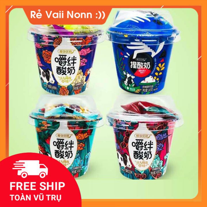 Sữa Chua Yến Mạch Yami Chew ❣️ 𝐇𝐎𝐓 𝐓𝐑𝐄𝐍𝐃 𝐇𝐄̀ 𝟐𝟎𝟐𝟏 ❣️ Combo Bốn Vị Đậu Đỏ, Hoa Quả, Ngũ Hạt, Oreo
