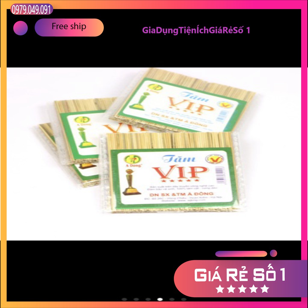 Tăm 1 vỉ 05 gói tăm vip Á ĐÔNG