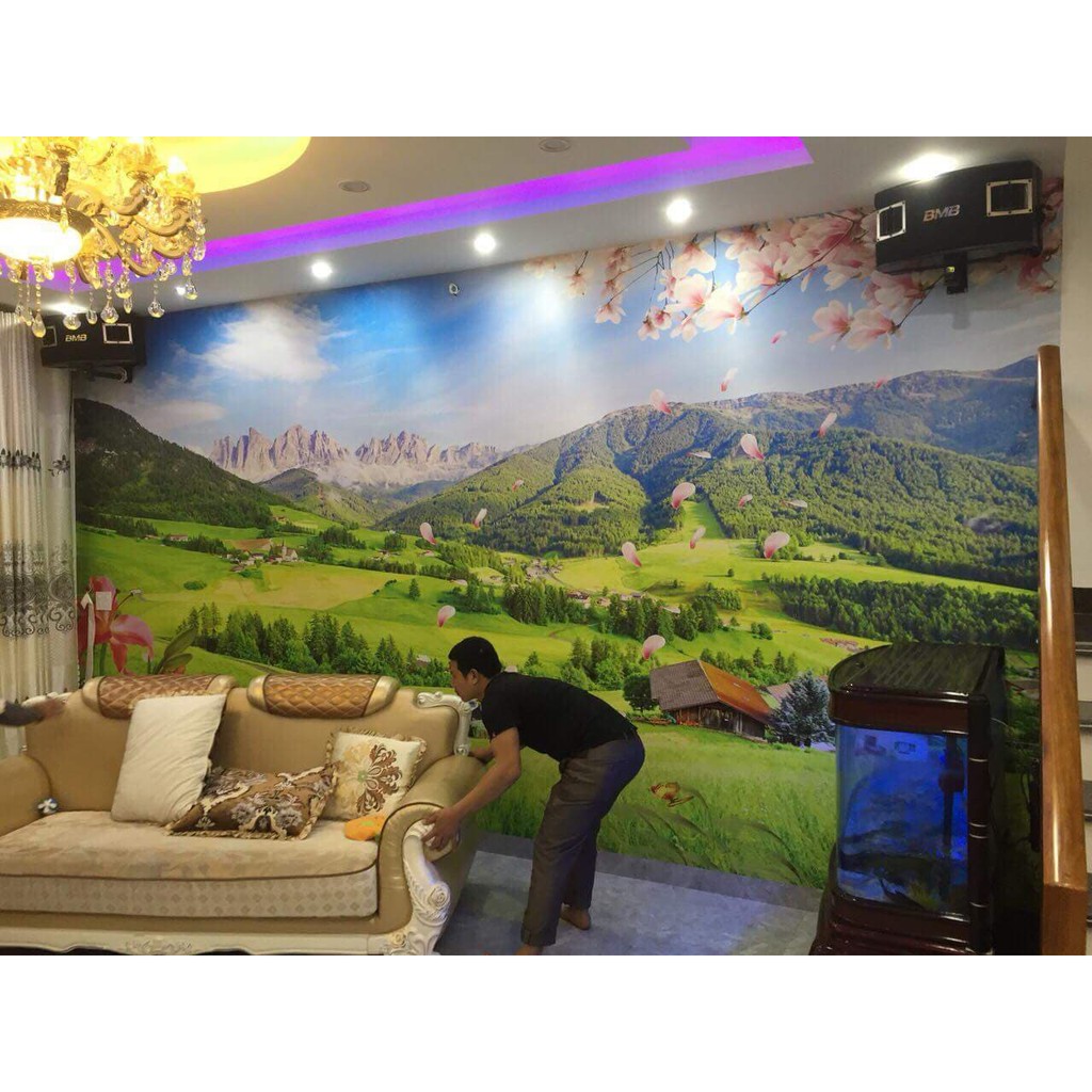 Tranh dán tường 3D Hoa sen 60*90