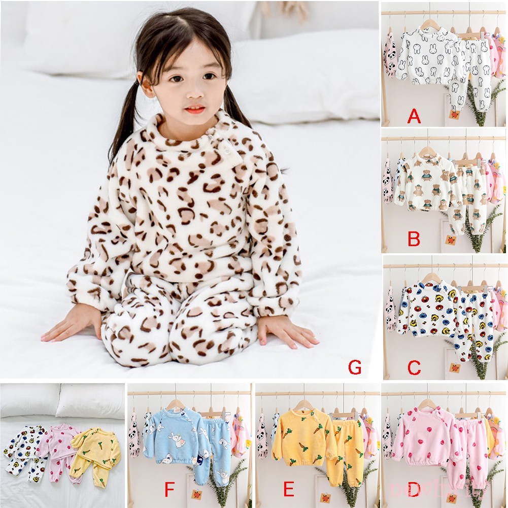 Set đồ ngủ hoạ tiết hoạt hình phong cách Hàn Quốc cho bé gái