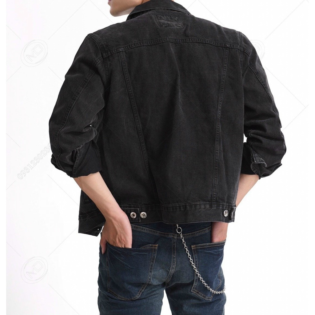 Aó khoác jacket jean nam Defoxx chính hãng,form đứng,chất vải jean cao cấp,Hàng VNXK