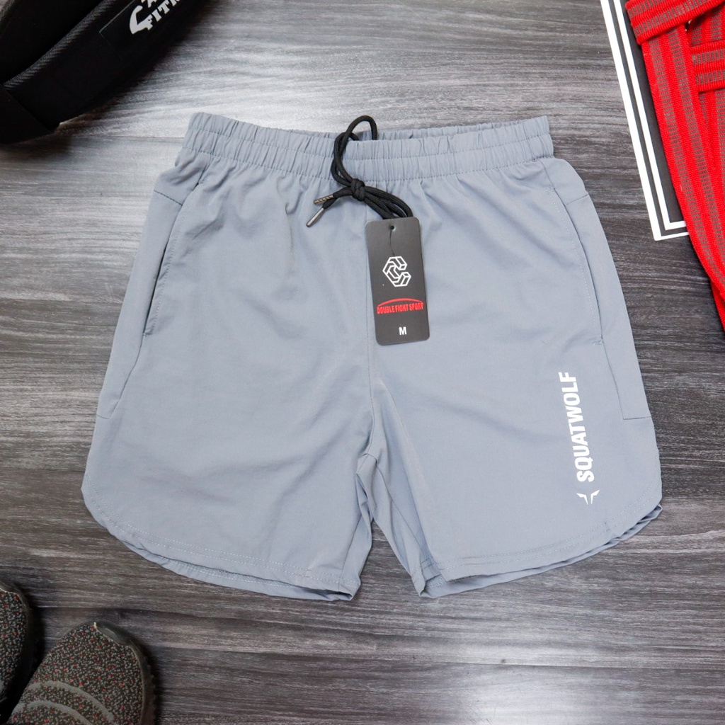 Quần short tập gym nam, quần đùi nam Squatwolf vải gió co dãn 4 chiều