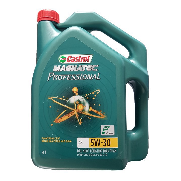 COMBO Dầu nhớt xe ô cao cấp Castrol Magnatec Professional 5W-30 Can 4L + Súc rửa động cơ Bluechem 250ml