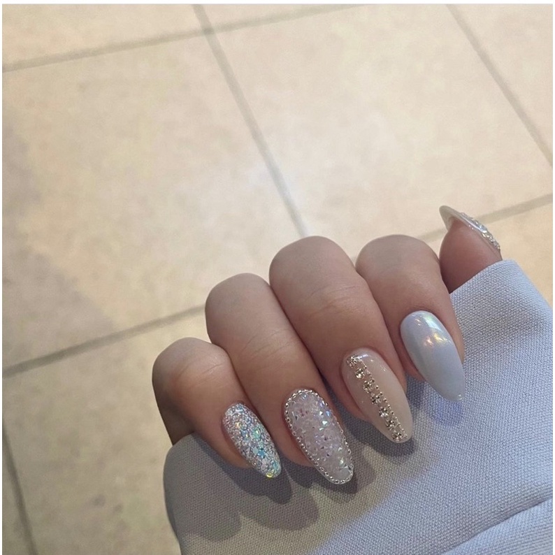 Dây bi dẹt đính móng tay 25cm