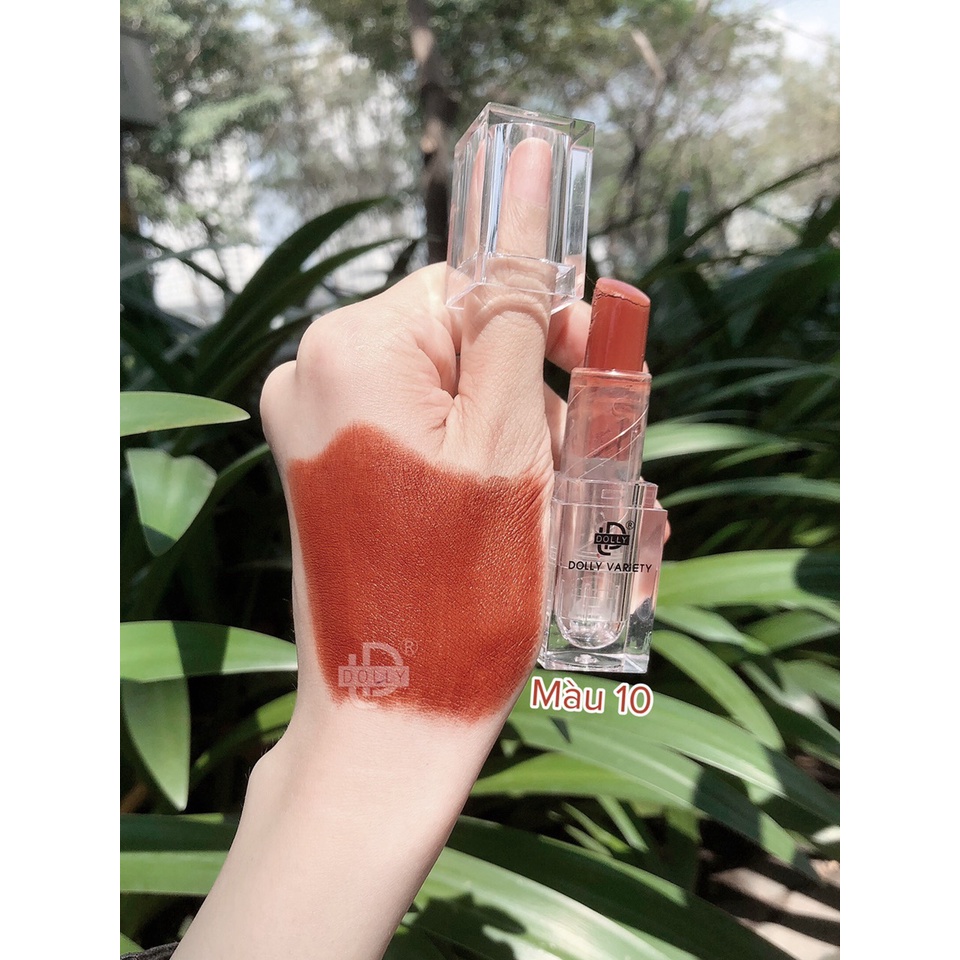 Son THỎI SÁP DOLLY dòng kem lì siêu mềm mịn, không chì, không trôi MÀU Nâu trầm
