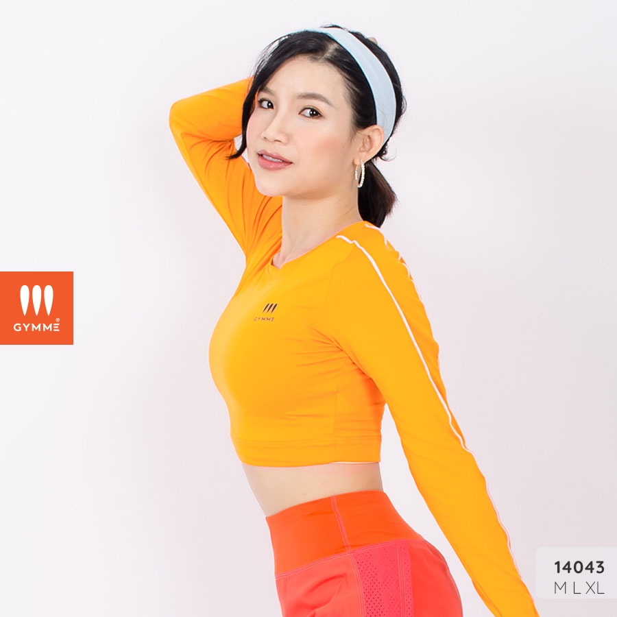 Áo croptop thể thao nữ gymme tập gym yoga tay dài cao cấp - 14043