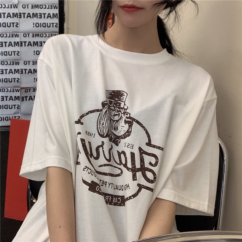 NZN Mới Áo Thun Tay Ngắn Dáng Rộng Phong Cách Hàn Quốc Cho Nữ