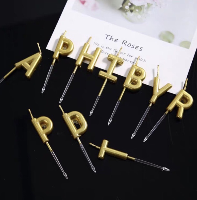 Bộ Nến Chữ Nhũ Happy Birthday