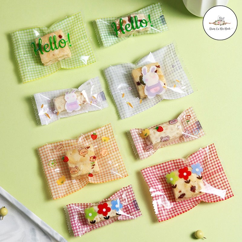 100 Túi Đựng Bánh Kẹo Hello Phong Cách Hàn Quốc