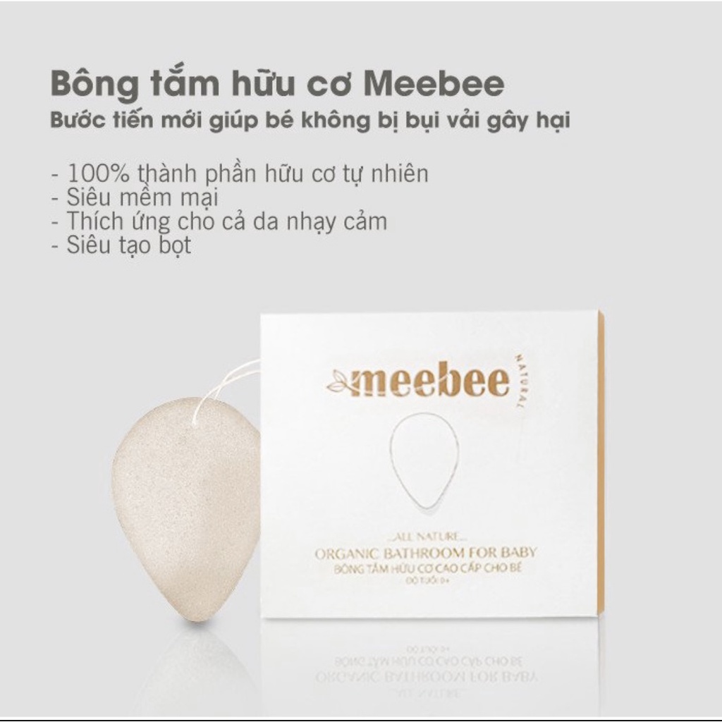 Bông tắm cho bé hữu cơ siêu mềm mại Meebee