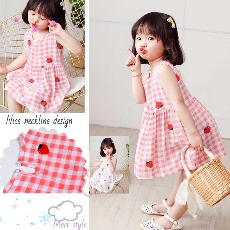 Đầm công chúa vải cotton họa tiết hoa xinh xắn đáng yêu dành cho bé gái 1-6 tuổi