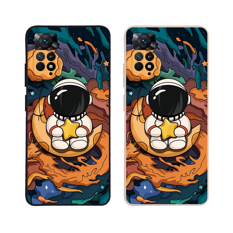 Ốp Điện Thoại Kiểu Phi Hành Gia Hoạt Hình Cho Redmi Note 11 Pro Poco M5s C40 F4 M4 Pro 4G Redmi 10 5G Poco