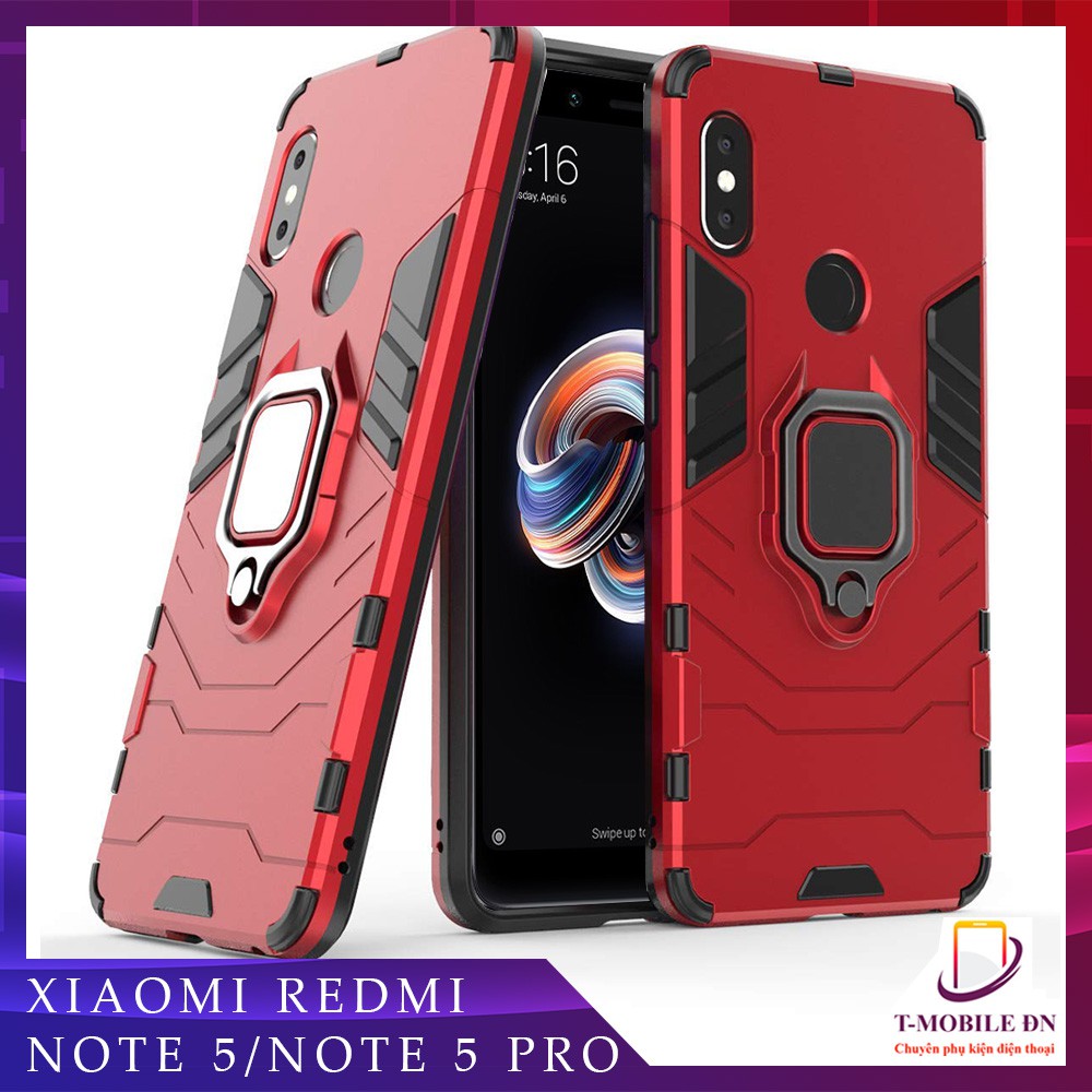 Ốp lưng Xiaomi Redmi Note 5/ Note 5 Pro iron man chống sốc kèm nhẫn iring chống xem video bảo vệ camera