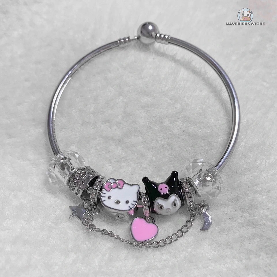 Vòng tay chuỗi hạt mặt hình Hello kitty dễ thương