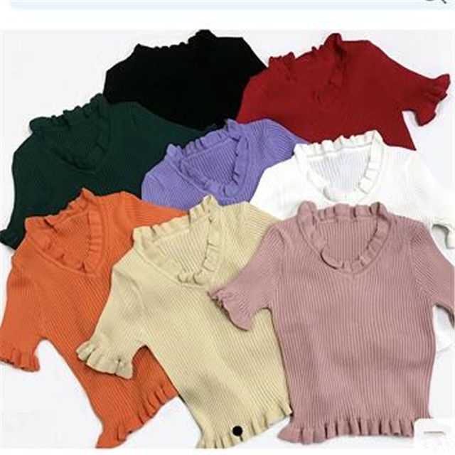 AMOI Áo Thun Nữ Ngắn Tay Cổ Chữ V Chấm Bi Thời Trang