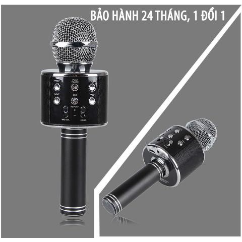 bigsale-Micro Karaoke KIÊM Loa Bluetooth WS-858 giá rẻ.( mini-karaoke-loa kéo-sony-hát karaoke-jbl-giá rẻ-không dây )