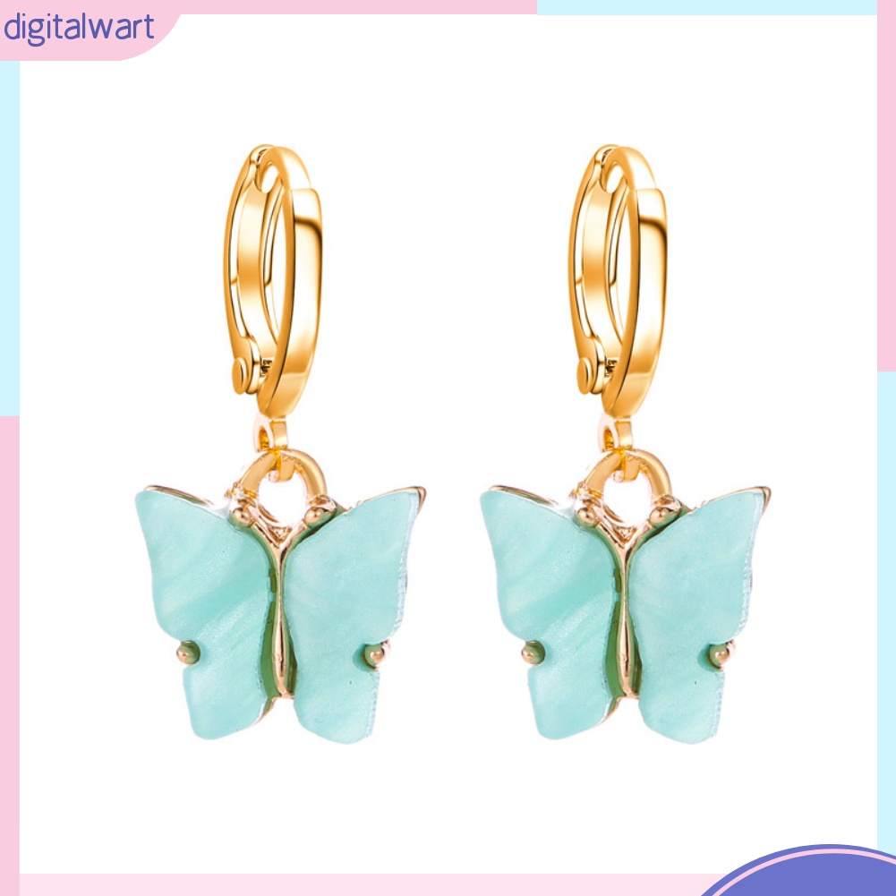 Bông Tai Hình Bướm Bằng Acrylic Màu Sắc Ngọt Ngào Dành Cho Nữ