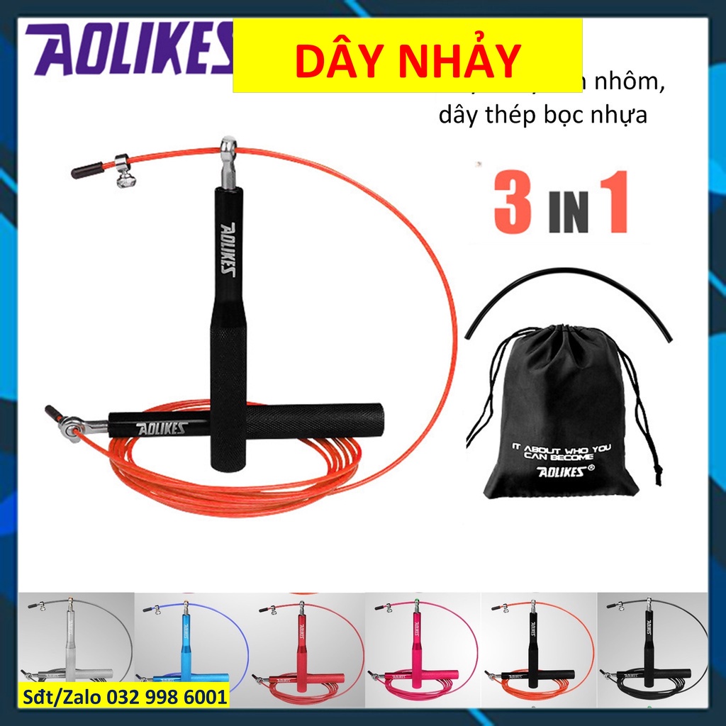 Dây nhảy thể thao chính hãng Aolikes 3203 3202 3201 Dây nhảy cán nhôm lõi thép ddcg