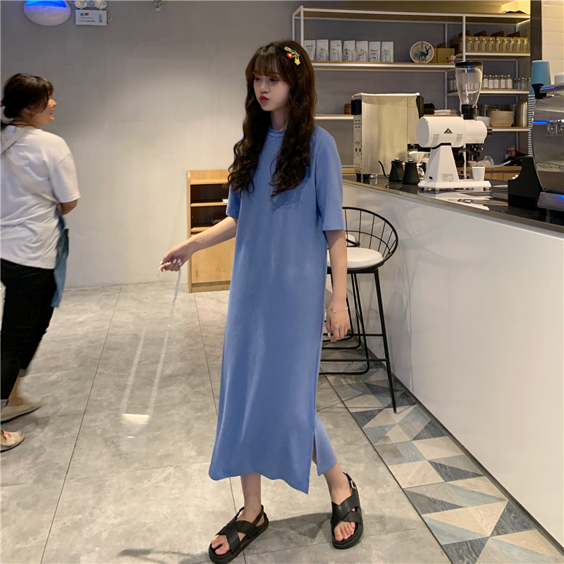 Đầm Thun Ngắn Tay Thời Trang Hàn Quốc Cho Nữ