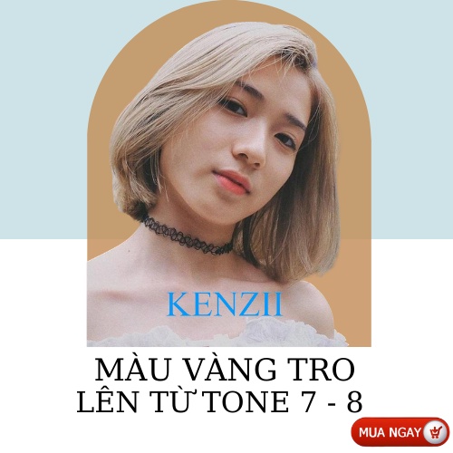 Thuốc Nhuộm Tóc Màu Vàng Tro 💝 Tặng Trợ Nhuộm 💝 Kenzii Lên Từ Tone 8 - 9 ( Thuốc Nhuộm Tóc Vàng Tro )