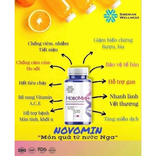 Novomin siberian phục hồi tế bào, tăng đề kháng