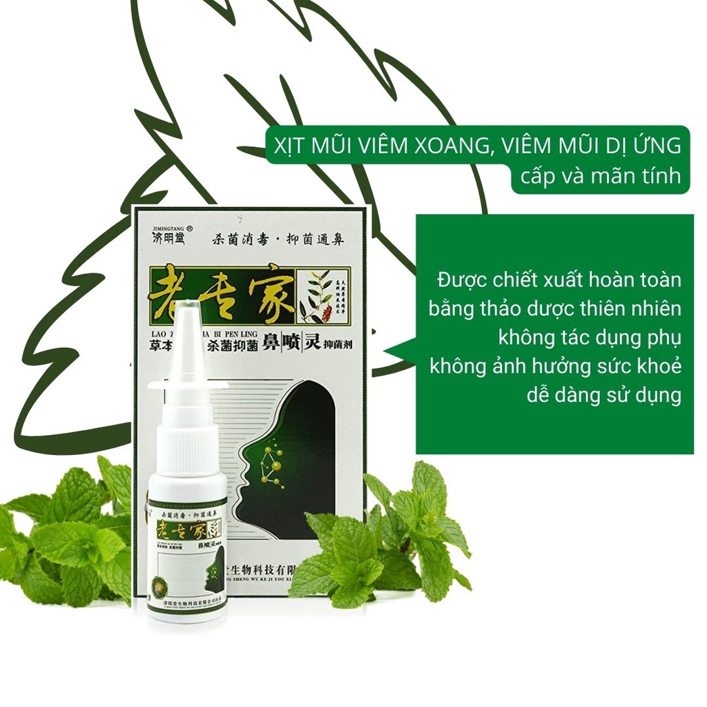 Xịt Mũi Trung Quốc - Xịt Xoang Jimingtang Nội Địa Trung - Hỗ Trợ Dứt Điểm Xoang Cấp Và Mãn Tính 20ml
