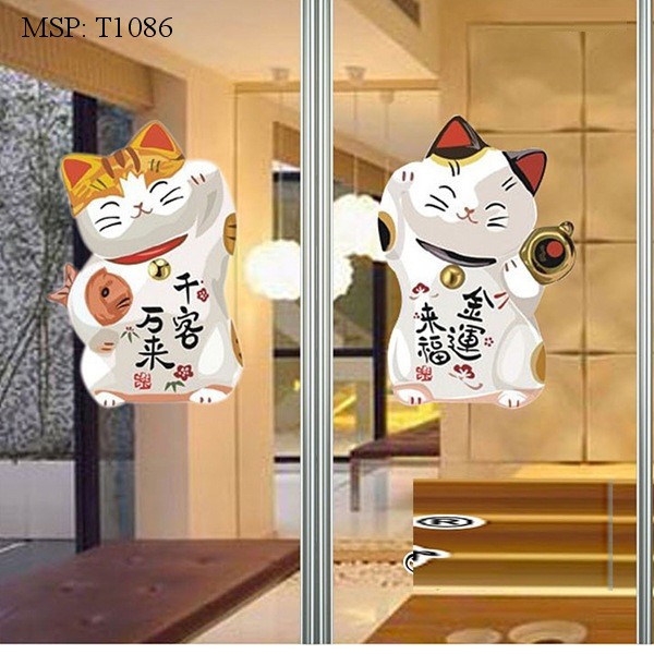 Decal Mèo thần tài