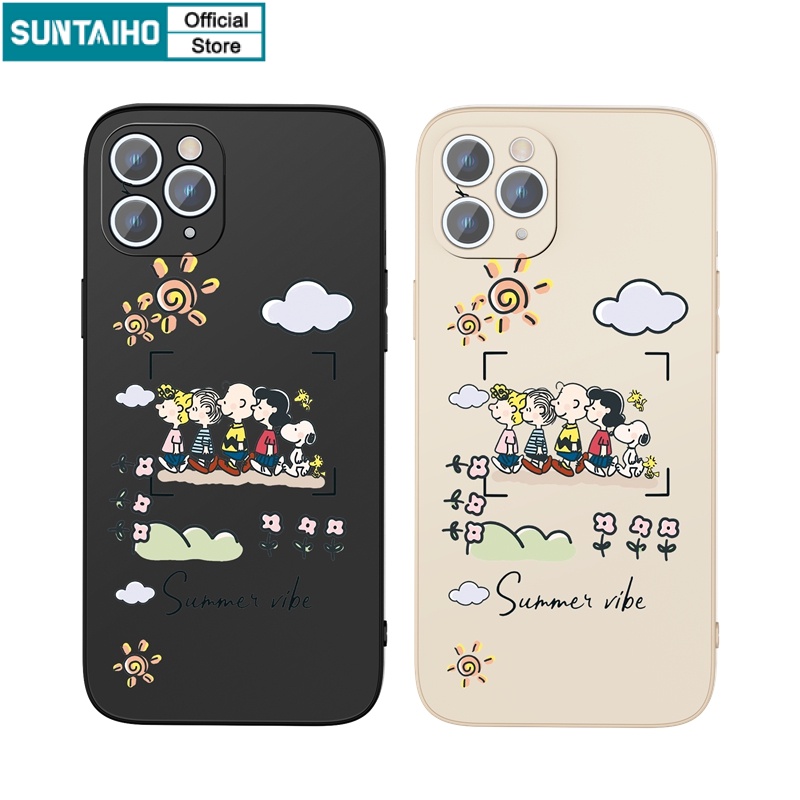 Ốp lưng iphone Ốp điện thoại Suntaiho mặt vuông silicon dẻo in hình Snoopy cho Iphone 12 Pro Max 11 Pro Max 6 6s 7 8+ X XS Max XR