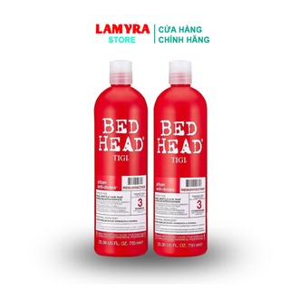 TIGI BED HEAD Đỏ - Cặp Dầu Gội + Xả Phục Hồi Hư Tổn - 2 Chai 750ML Chuẩn Chính Hãng Lamyra