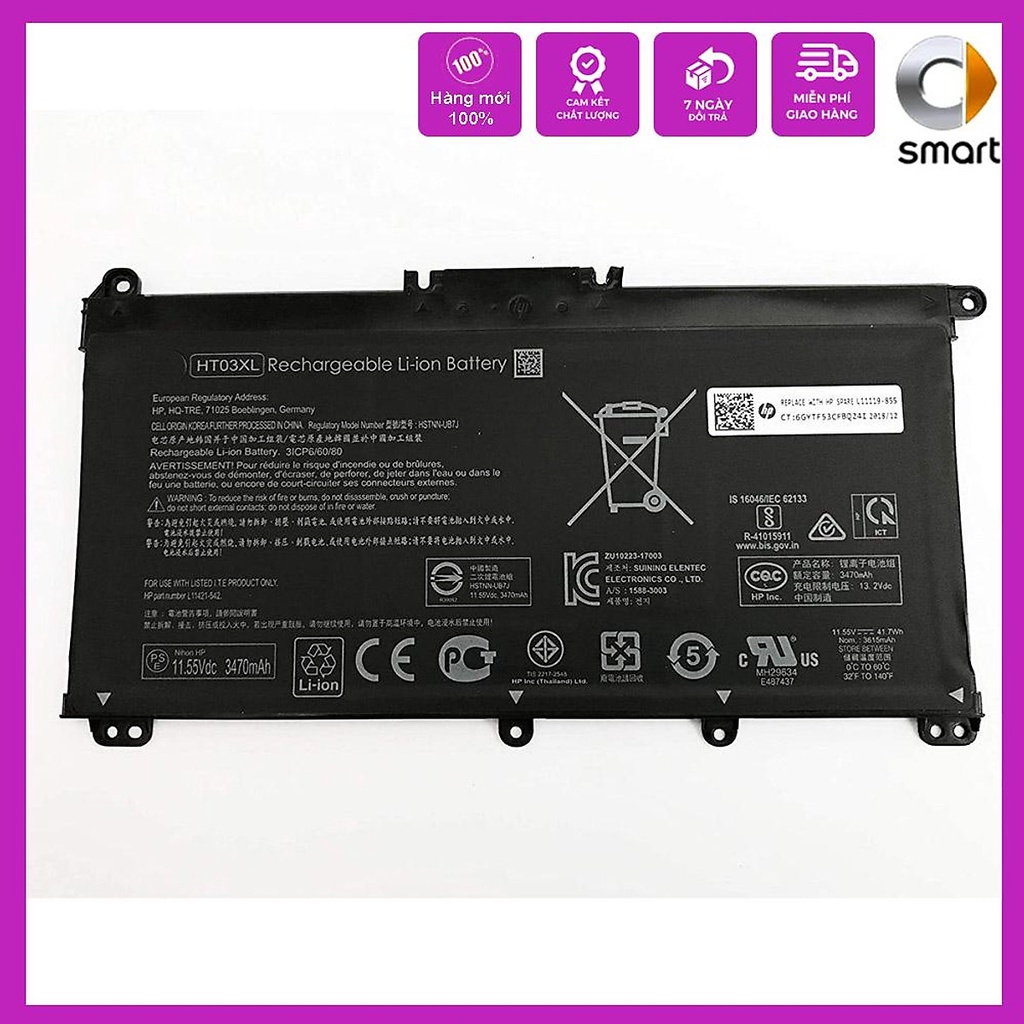 Pin Laptop HP Battery HSTNN-IB8O HT03XL - Pin Zin - Hàng Chính Hãng