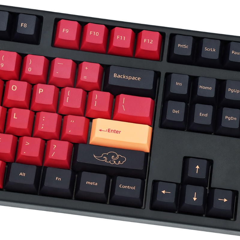 Bộ 129 Nút Bàn Phím Pbt Nhuộm Màu Đỏ Samurai Cá Tính Cho Cherry Mx Switch Tkl87 108