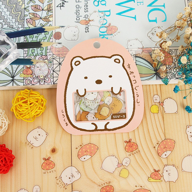 50 miếng sticker molang đáng yêu cắt sẵn - VPP Táo Đỏ