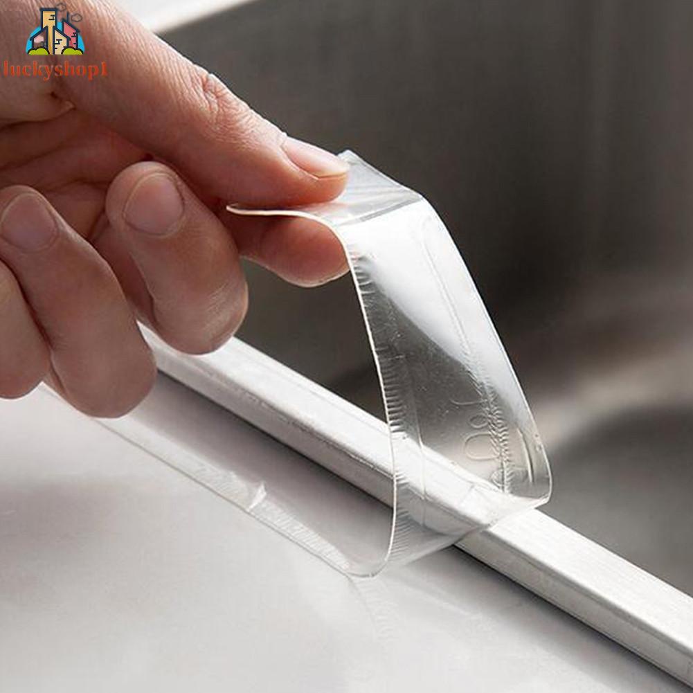 ❤❤❤(Hot products for family life)1pc Transparent Bath Wall Kitchen White Tape Self-Adhesive useful durable Sealing strip