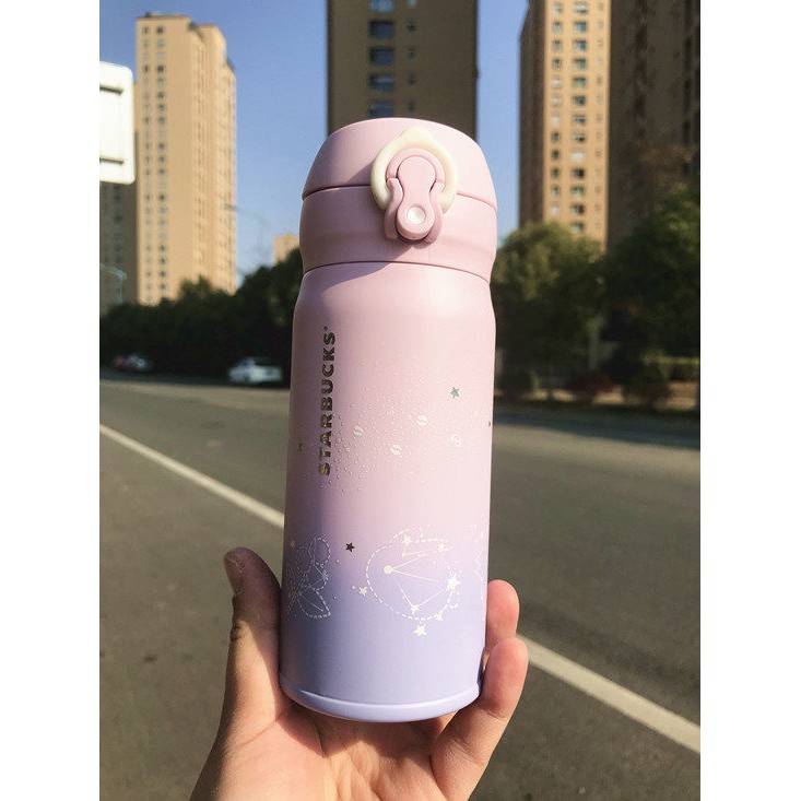 [ĐẸP XĨU😍] Bình đựng nước giữ nhiệt chính hãng Starbucks GALAXY BUNNY dung tích 355ml