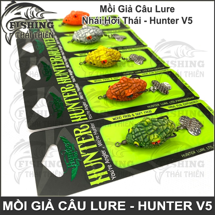 Mồi Giả Hunter V5 Nhái Hơi Thái Chuyên Câu Lure Cá Lóc, Chẽm, Mú, Siêu Nhạy 4cm 7gr