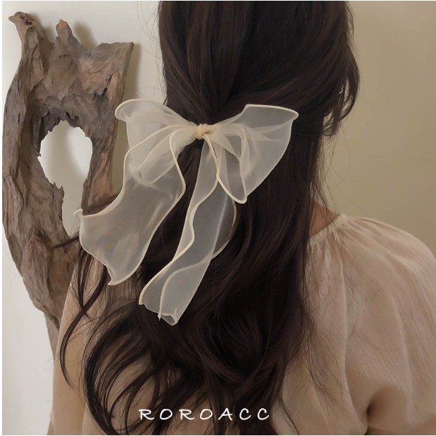 Dây Buộc Tóc Nơ Lưới Xinh Xắn Dành Cho Các Bạn Nữ