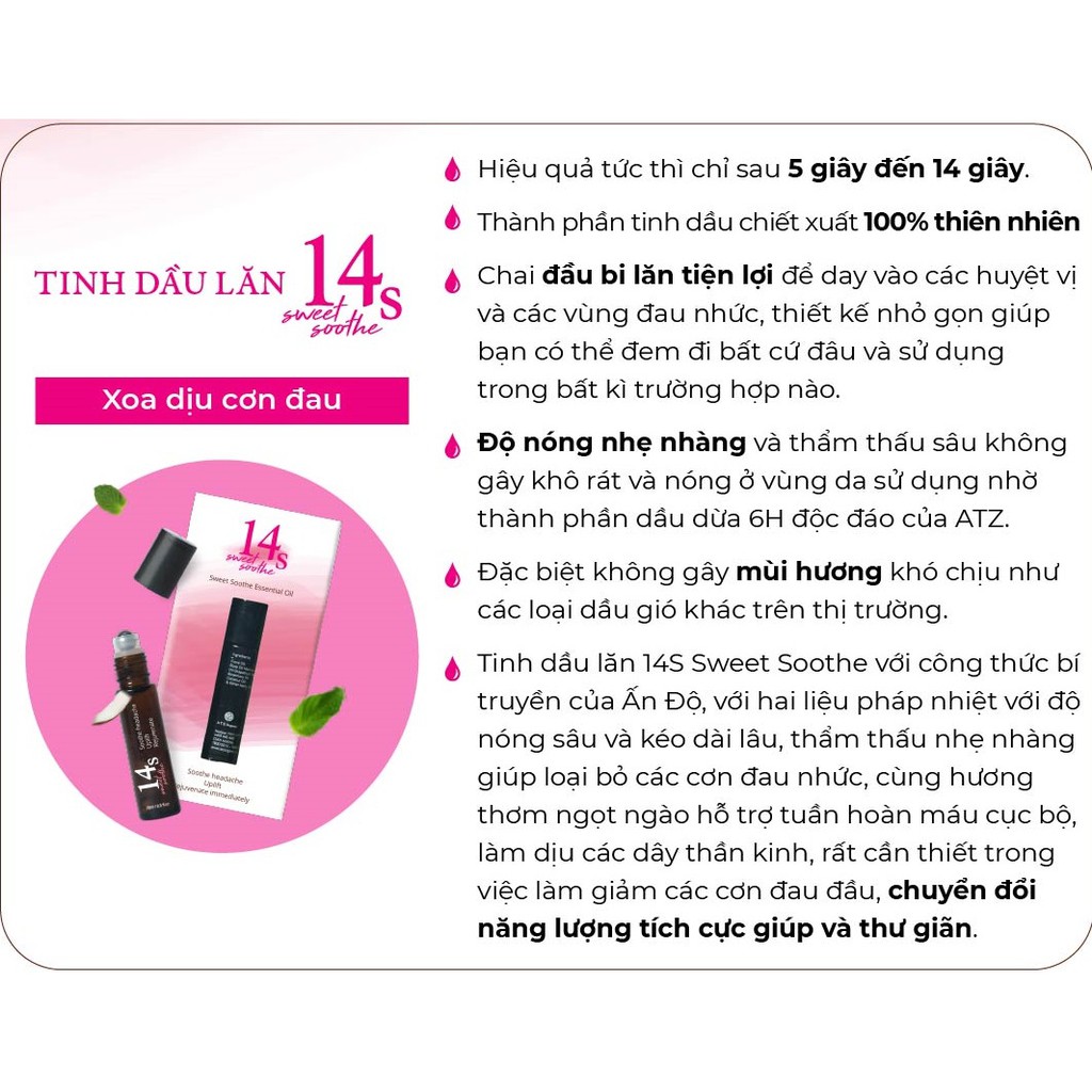 Tinh dầu lăn 2 trong 1 14S 14S2244 Sweet Soothe 10ml