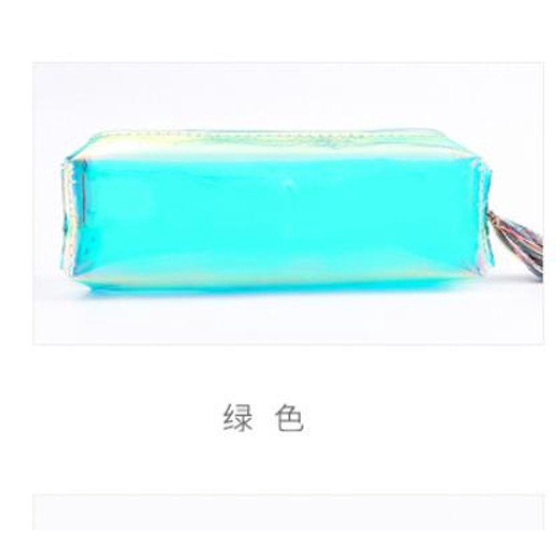 Túi Đựng Bút Trong Suốt Phối Dây Kéo Tua Rua Nhiều Màu Sắc Cho Học Sinh