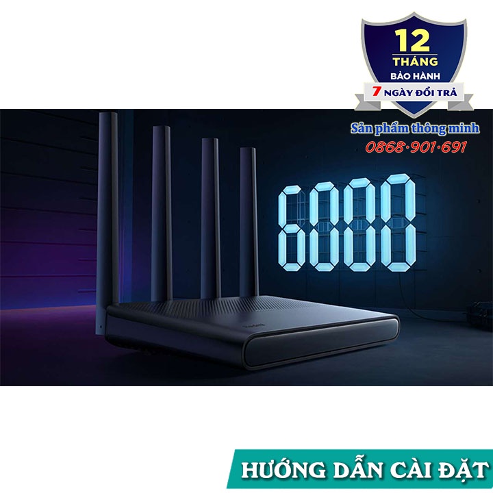 Bộ phát Wifi Router Xiaomi Redmi AX6000 băng tần kép - Wifi 6 6000Mbps - hỗ trợ Mesh - kết nối 248 thiết bị