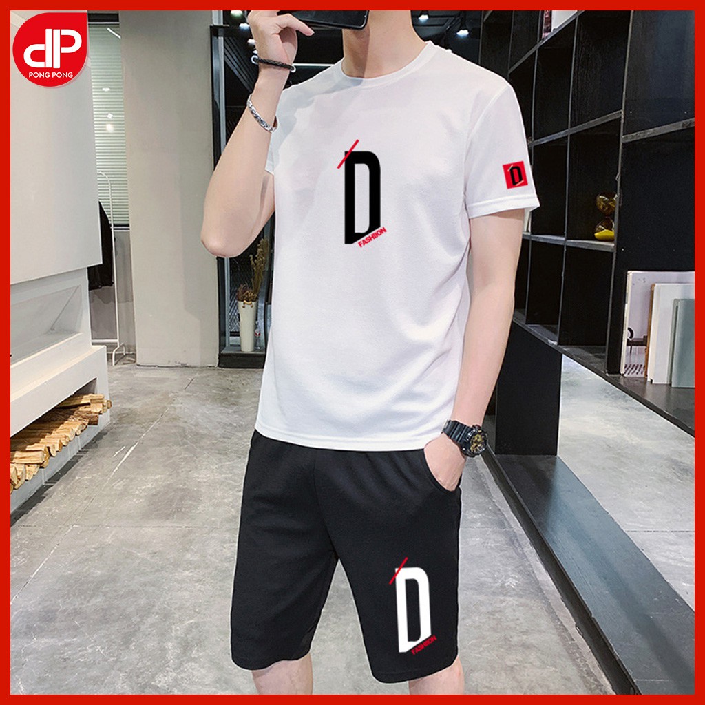 Bộ thể thao nam hè 2021  FREESHIP  BỘ THỂ THAO NAM MẶC NHÀ IN HÌNH CHỮ D CHẤT LIỆU THUN LẠNH CAO CẤP 100% GIÁ CỰC RẺ